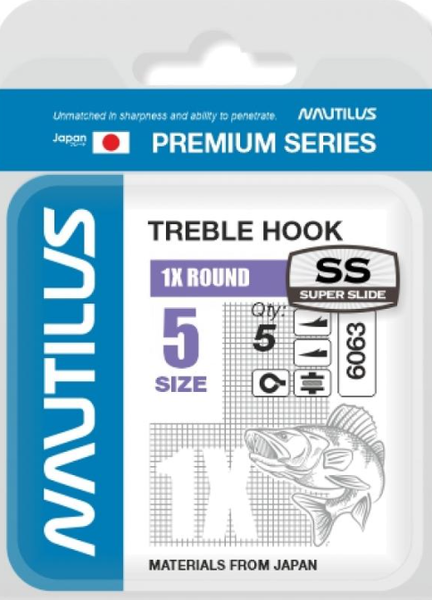 Изображение товара Набор крючков рыболовных NAUTILUS 1X Round Premium Series 6063SS № 5 / 05-00310284 (5шт)