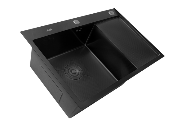 Изображение товара Мойка кухонная Astir Decor PVD Black C78x51BL (с сифоном, дозатором и коландером)