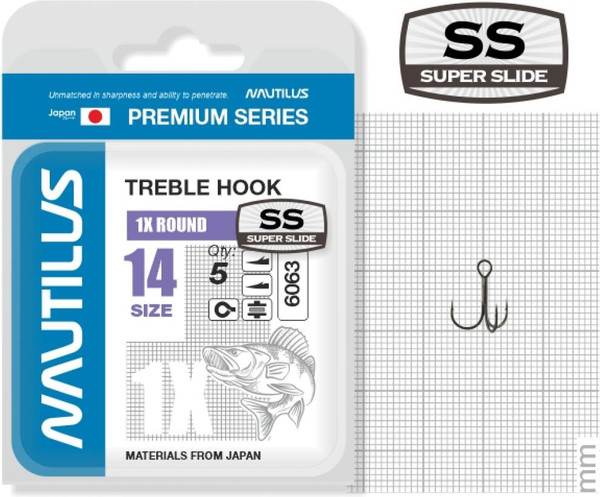 Изображение товара Набор крючков рыболовных NAUTILUS 1X Round Premium Series 6063SS №14 / 05-00310289 (5шт)
