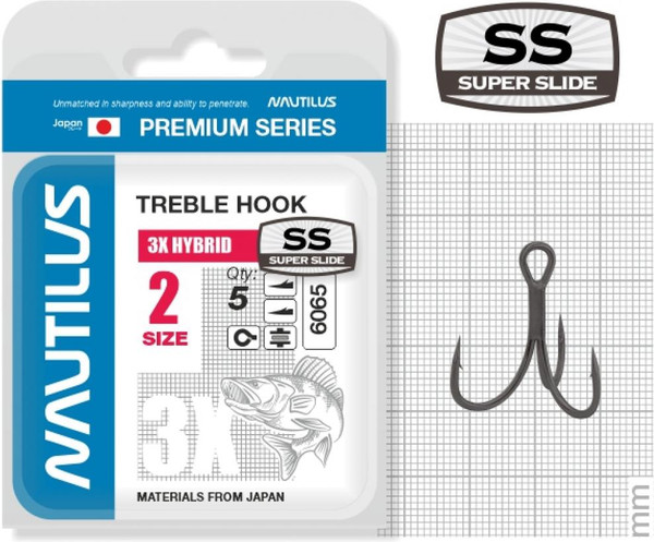 Изображение товара Набор крючков рыболовных NAUTILUS 3X Hybrid Premium Series 6065SS №2 / 05-00310298 (5шт)