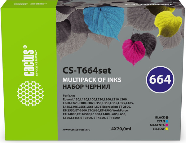 Изображение товара Контейнер с чернилами Cactus CS-T664SET