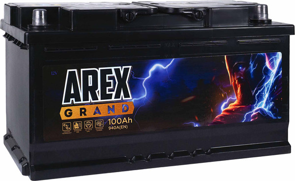 Изображение товара Автомобильный аккумулятор AREX Grand R+ / ARG1000S (100 А/ч)