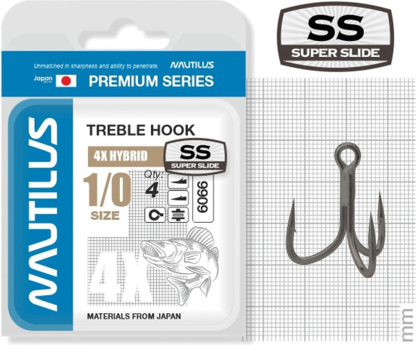 Изображение товара Набор крючков рыболовных NAUTILUS 4X Hybrid Premium Series 6066SS №1/0 / 05-00310306 (4шт)