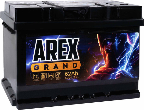 Изображение товара Автомобильный аккумулятор AREX Grand R+ / ARG620S (62 А/ч)