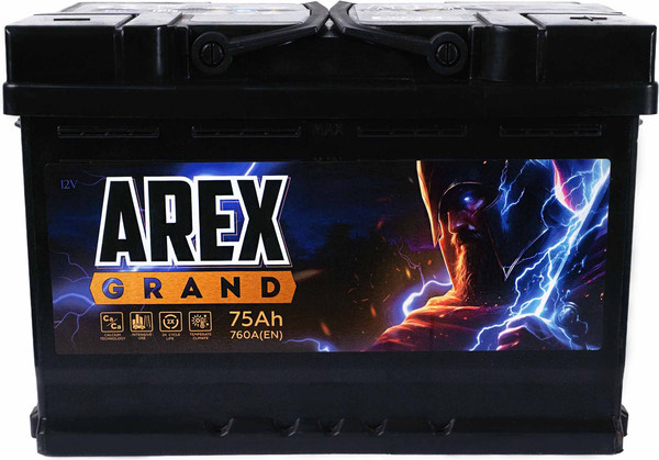 Изображение товара Автомобильный аккумулятор AREX Grand R+ / ARG750S (75 А/ч)