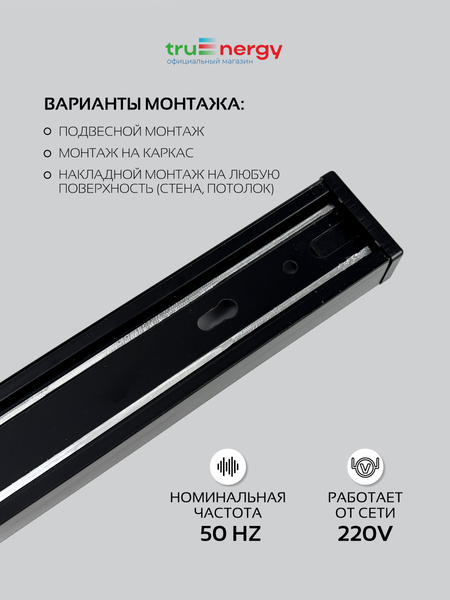 Изображение товара Шинопровод Truenergy 25009 (3м, черный)