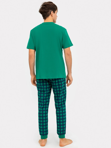 Изображение товара Комплект домашней одежды Mark Formelle 591043 (р.88-78-170/176, зеленый/сине-зеленая клетка)