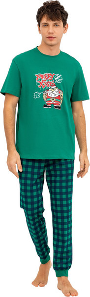 Изображение товара Комплект домашней одежды Mark Formelle 591043 (р.88-78-170/176, зеленый/сине-зеленая клетка)