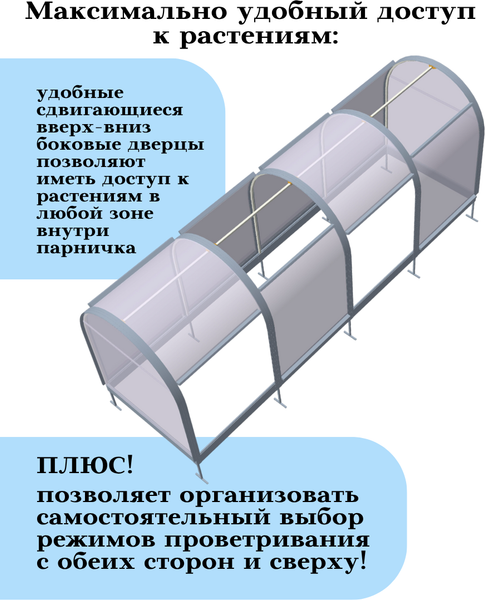 Изображение товара Теплица КРАСА Мини Краса-400 400x120x150см