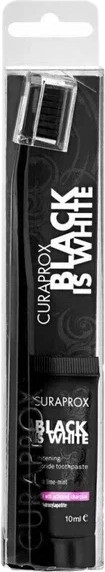 Изображение товара Набор для ухода за полостью рта Curaprox Зубная щетка Black Is White CS5460 + Зубная паста BIW (10мл)