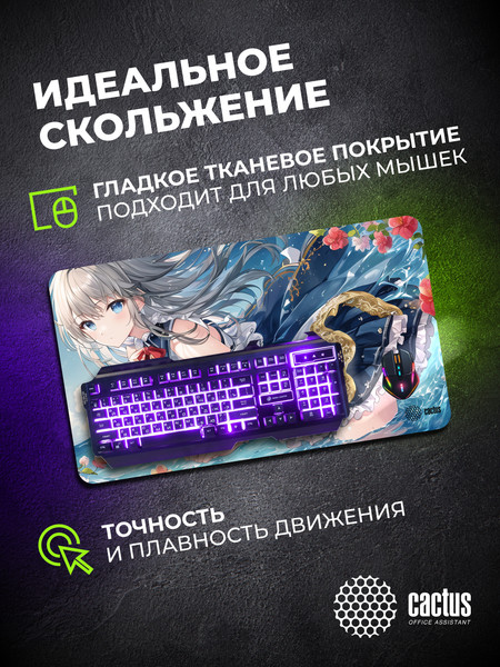 Изображение товара Коврик для мыши Cactus Anime Flowers CS-MP-PRO02XLL