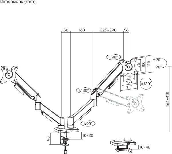 Изображение товара Кронштейн для монитора Ergosmart Power Black Light DBL