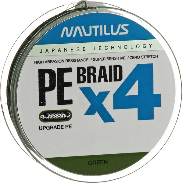 Изображение товара Леска плетеная NAUTILUS Braid X4 Green d-0.16 10.8кг 1.5PE 135м / 06-42302706
