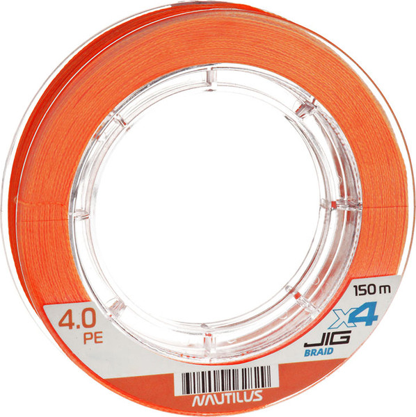 Изображение товара Леска плетеная NAUTILUS X4 Jig Braid Fluoro Orange d-0.16мм 10.8кг 1.5PE / 06-42302628 (150м)