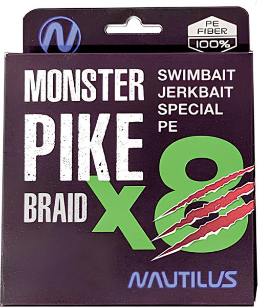 Изображение товара Леска плетеная NAUTILUS Monster Pike Braid X8 Dark Green d-0.36 29кг 64lb / 06-24300328 (150м)