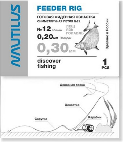 Изображение товара Комплект оснастки для приманки NAUTILUS Симметричная петля №21 d-0.30мм кр.№12 / 11-08113534