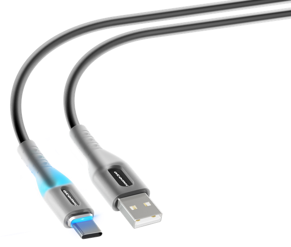 Изображение товара Кабель Atomic Ledit USB-A-USB-C 3A LED / 30.368 (1.2м, черный)