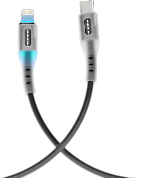 Изображение товара Кабель Atomic Ledit Usb-C-Lightning PD 27W LED / 30.374 (1.2м, черный)