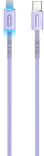 Изображение товара Кабель Atomic Ledit USB-C-USB-C PD 60W LED / 30.371 (1.2м, фиолетовый)