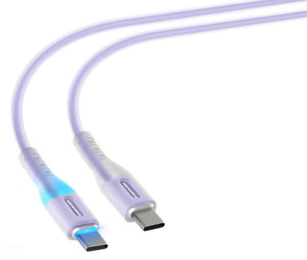 Изображение товара Кабель Atomic Ledit USB-C-USB-C PD 60W LED / 30.371 (1.2м, фиолетовый)