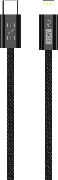 Изображение товара Кабель ENE Intro USB-C-Lightning PD 30W / 30.427 (1м, черный)