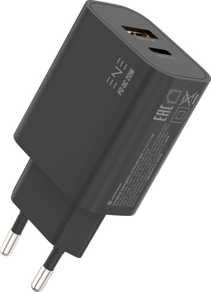 Изображение товара Адаптер питания сетевой ENE YZZY U6 20W / 10.209 (черный)