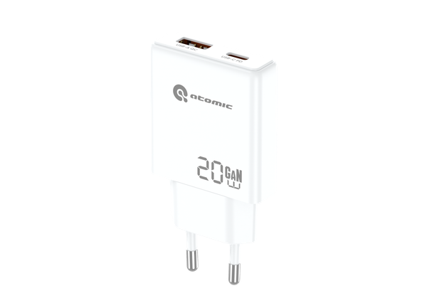 Изображение товара Адаптер питания сетевой Atomic Blade G203 GAN 20W USB A+C / 10.207 (белый)