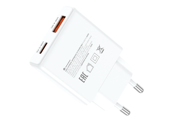 Изображение товара Адаптер питания сетевой Atomic Blade G203 GAN 20W USB A+C / 10.207 (белый)