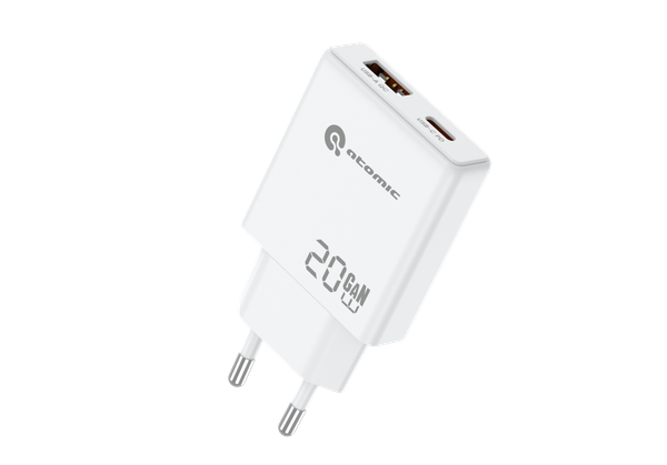 Изображение товара Адаптер питания сетевой Atomic Blade G203 GAN 20W USB A+C / 10.207 (белый)