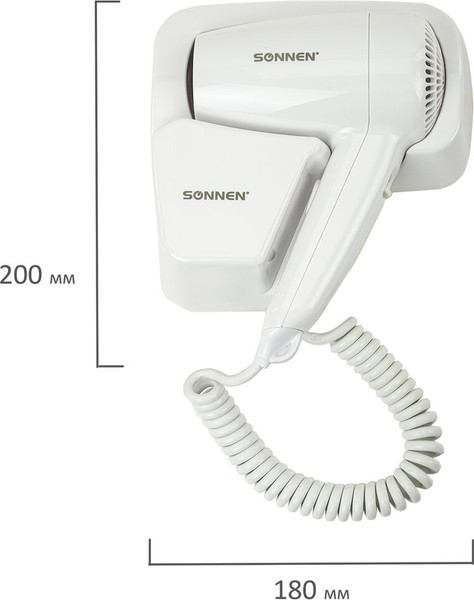 Изображение товара Фен настенный Sonnen HD-2101 / 608481 (белый)