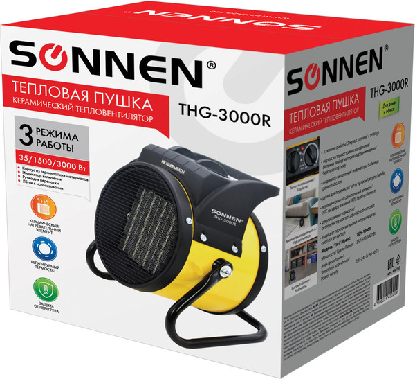 Изображение товара Тепловая пушка электрическая Sonnen THG3000R / 456193