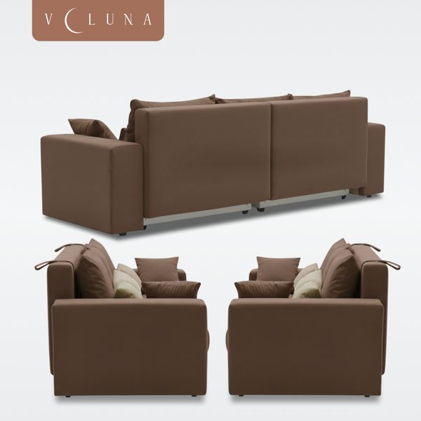 Изображение товара Диван VELUNA Майами (Cristy Cappuccino/Light Beige)