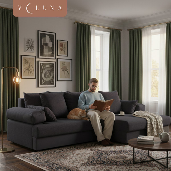 Изображение товара Диван угловой VELUNA Трейд правый (Erika Dark Grey)