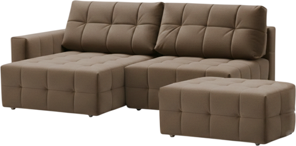Изображение товара Диван угловой VELUNA Энзо PM1L-O-KR-PUF левый (Erika Brown)