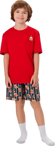 Изображение товара Пижама детская Mark Formelle 563329 (р.116-60-54, спелая вишня/капибары на графитовой полоске)