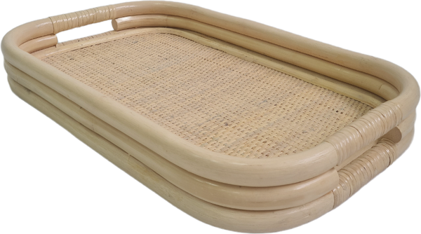 Изображение товара Поднос Мир Ротанга овальный 21/04 (белый)