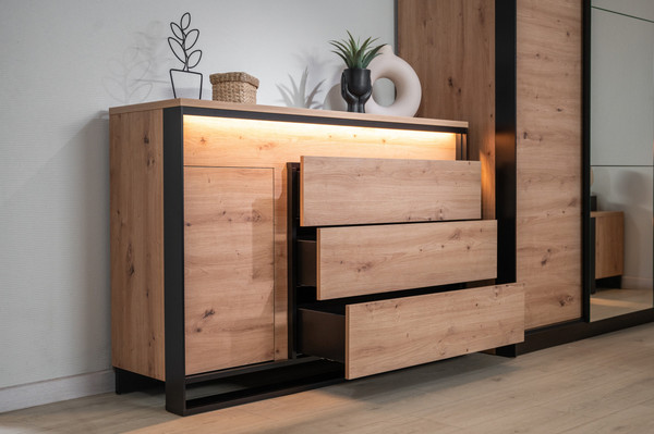 Изображение товара Тумба Империал Тринити 1д3ящ  (дуб онтарио/черный)