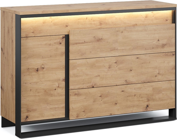 Изображение товара Тумба Империал Тринити 1д3ящ  (дуб онтарио/черный)