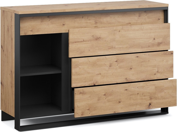 Изображение товара Тумба Империал Тринити 1д3ящ  (дуб онтарио/черный)