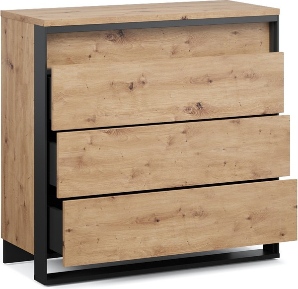 Изображение товара Комод Империал Тринити 3ящ (дуб онтарио/черный)