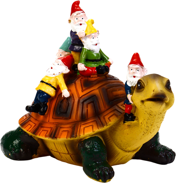 Изображение товара Фигурка для сада GREENGO Черепаха с гномами / 10929171