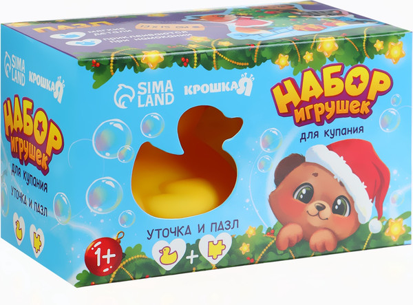 Изображение товара Набор игрушек для ванной Крошка Я Макси-пазлы с резиновой уточкой / 10871106