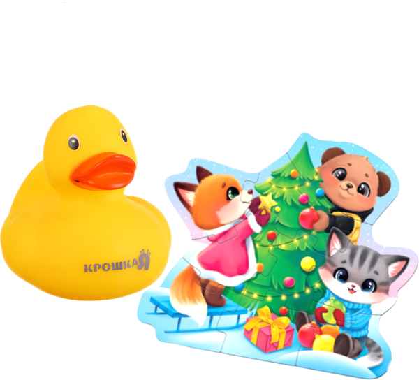 Изображение товара Набор игрушек для ванной Крошка Я Макси-пазлы с резиновой уточкой / 10871106