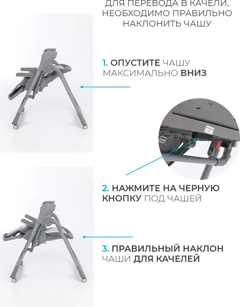 Изображение товара Стульчик для кормления Martin Noir Cloud (Stitch Grey)