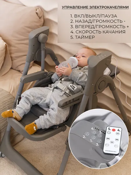 Изображение товара Стульчик для кормления Martin Noir Cloud (Stitch Grey)