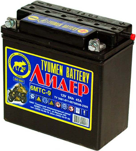 Мотоаккумулятор Tyumen Battery Лидер 6МТС-9 45A 12V / 00000004212 (9 А/ч, без электролита) — фото 3