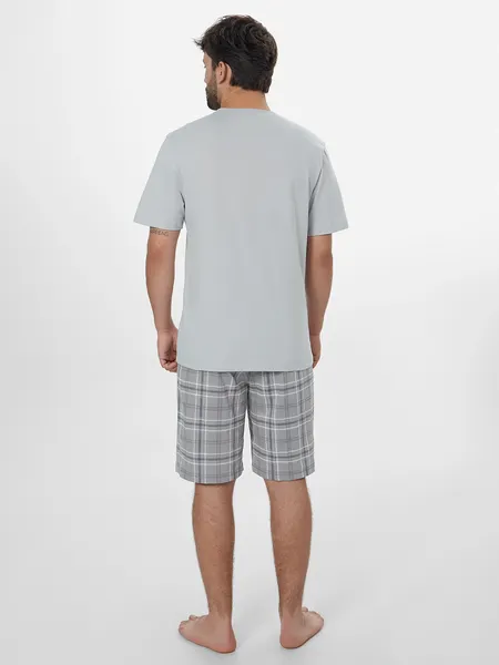 Изображение товара Комплект домашней одежды Mark Formelle 591044 (р.96-86-182/188, светло-серый/светло-серая клетка)