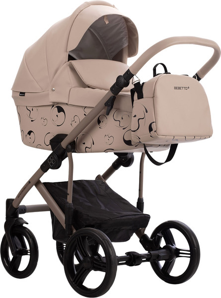 Изображение товара Детская универсальная коляска Bebetto Magnum Light Se Pro 2в1 (01, светло-бежевая кожа, бежевая рама)