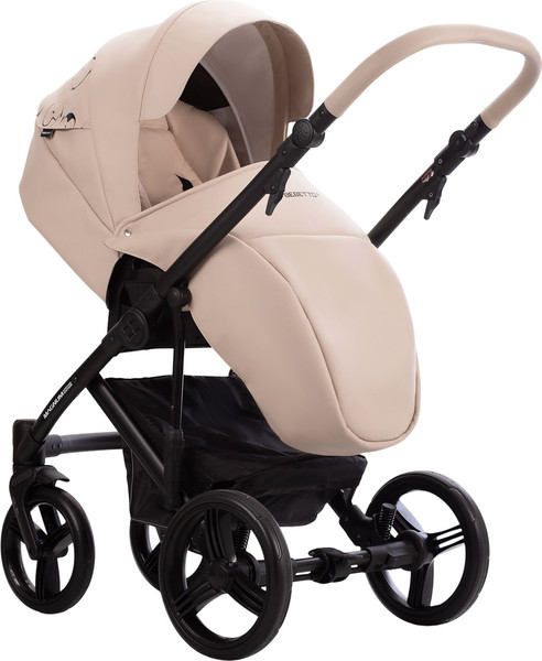Изображение товара Детская универсальная коляска Bebetto Magnum Light Se Pro 2в1 (01, светло-бежевая кожа, черная рама)