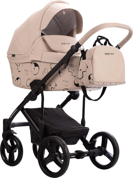 Изображение товара Детская универсальная коляска Bebetto Magnum Light Se Pro 2в1 (01, светло-бежевая кожа, черная рама)
